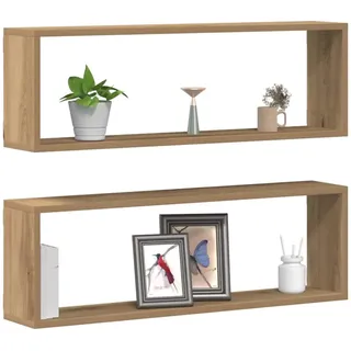vidaXL Wandregale Wandhalterung 2 STK. Kunsthandwerk Eiche | Moderner Look mit artisan Eichenfinish, Ideal für kleine Räume oder Wohnungen, Wandmontiert für extra Stabilität