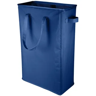 IHOMAGIC 45L Wäschekorb Schmal, Wäschesammler mit Griffen Rechteckiger Wäschebehälter, Robustes Oxford Stoff Aufbewahrungsbeutel für Badezimmer, Schlafzimmer 39x19x60cm Dunkelblau