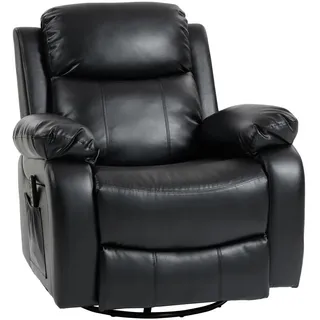 Homcom Massagesessel Kunstleder Metall Schwarz , 92x100x98 cm , Wohnzimmer, Sessel, Massagesessel
