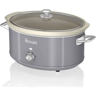 Swan Retro Slow Cooker 6,5L, Antihaft-Keramisches PFOA- und PTFE-freies, Vintage 320W