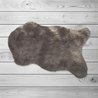 KiNZLER Fellteppich »Kunstfell« fellförmig 30 mm Höhe Uni-Farben, weich & flauschig, waschbar, ideal als Bettvorleger, grau