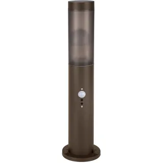 EGLO Sockelleuchte Edelstahl H 45 cm inkl. Bewegungsmelder braun/weiß