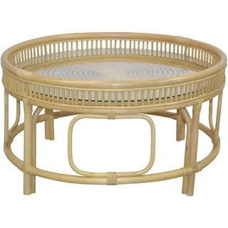 Hofmann Living And More Couchtisch Beige Rattan 75 x 41 x 75 cm