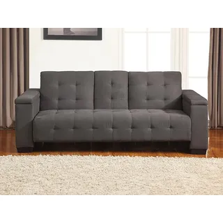 Schlafsofa Klappsofa 3-Sitzer - Microfaser - Grau - DEVONSHIRE