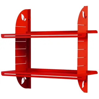 Hanah Home Modernes dekoratives Wandregal aus Metall, rot, 70 x 60 cm | 100% Metallrahmen, 1,2 mm Stärke | Stilvolles und funktionales Design