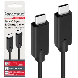 Fontastic Essential USB Typ-C>USB-C sw Datenkabel, 2 m