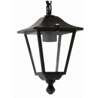 Schwarze Pendelleuchte Garten Außen IP44 Rustikal E27 Aluminium Laterne
