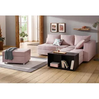 Home Affaire Eckcouch Mikrofaser 3-Sitzer Rosa