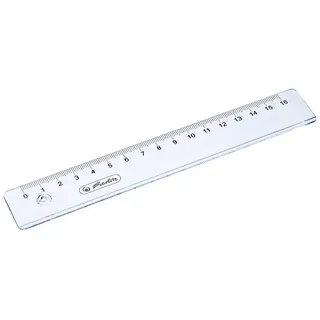 Herlitz 8700601 Lineal aus transparenter Kunststoff, 16 cm