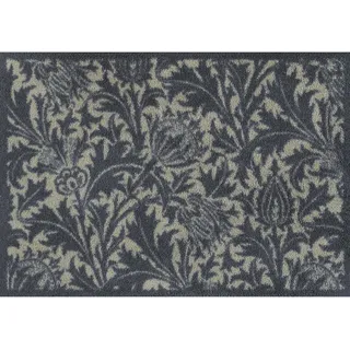 wash+dry FUßMATTE , Blau , Textil , Blume , rechteckig , 60x85 cm , Oeko-Tex® Standard 100 , Teppiche und Böden, Schmutzfangmatten, Fußmatten