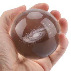 3D Kristallkugel Klar 8cm Kristallkugel Transparente Galaxien Kugel Klare Lensball Fotokugel für Fotografie Home Office Decor Geschenke Meditation Dekoration(Galaxy)