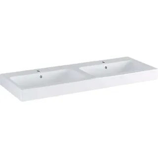 Geberit iCon Doppelwaschtisch 1200 × 485 mm, weiß, 124120600, Farbe: Weiß, mit KeraTect