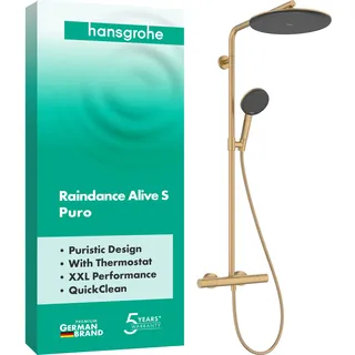 Hansgrohe Raindance Alive S Puro Duschsystem 300 1jet mit Ecostat Element, Brushed bronze