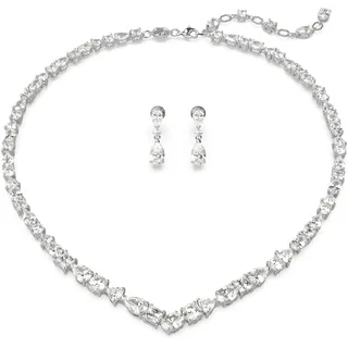 Swarovski Mesmera Set, Rhodinierte Halskette und Ohrringe mit Strahlenden Swarovski Kristallen
