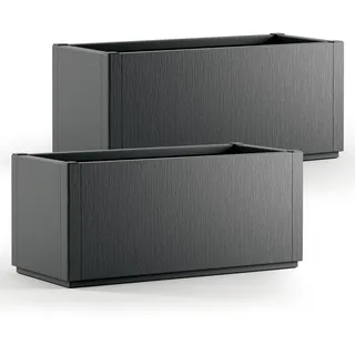 Blumentopf Ethica 2er-Set Anthrazit Kunststoff 80x36x36cm