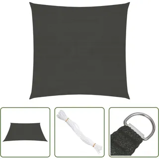 The Living Store Sonnensegel 160 g/m2 Anthrazit 6x6 m HDPE - Grau