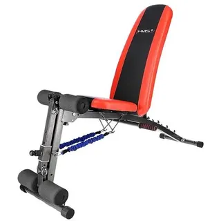 HMS Fitness L8320 Klappbare Multi-Übungsbank Verstellbare Rückenlehne Verstellbarer Sitz Verstellbarer Sitz Gym Schwarz, Rot - Schwarz