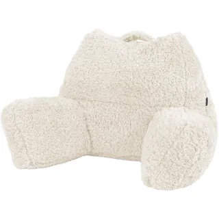 I.C.O.N. Icon Teddybär Rückenlehne Lesekissen, Creme, Lesekissen Flauschig mit Sitzsack Füllung, Rückenstütze mit Tragegriff