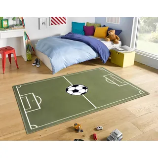 HANSE HOME Adventures Kinderteppich, Fußball, Kinderzimmer, Spielzimmer - 120x170cm, Grün