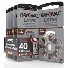 40 Batterien für Hörgeräte Rayovac Extra 312-5 Blister à 8 Batterien