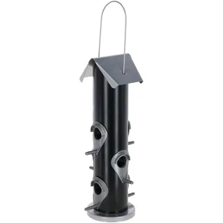 Kerbl Hobbyfarming 87041 Vogelfutterhaus Kehlstein, 15x15x35cm | Füllmenge 0,9 l, mit 6 Zugangsöffnungen, von oben zu befüllen, inkl. Aufhängehaken, Vogelhaus, Futterhaus, Modell 87041