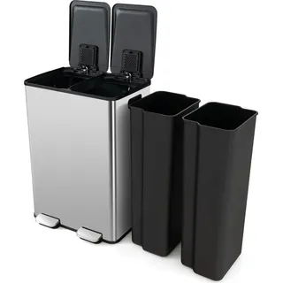 Costway Mülleimer 60 l Silber
