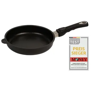 AMT Gastroguss Bratpfanne 24 cm Ø, 5 cm hoch, abnehmbarer Stiel, nicht induktionsgeeignet, Lotan® Antihaft-Veredelung, Gusspfanne (Aluguss), AMZN-524-Z20B