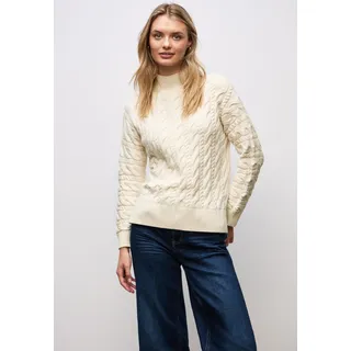 STREET ONE Pullover mit Zopfmuster soft beige 40