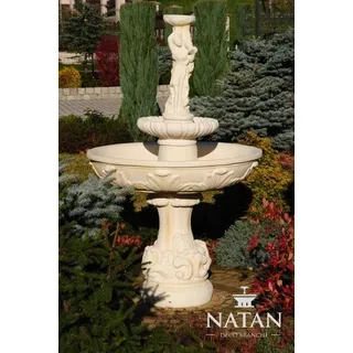 Springbrunnen Garten Teich Brunnen 165cm Steinbrunnen Gartenbrunnen Fontaine Neu - Weiß