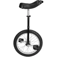 uyoyous Einrad 16 Zoll Einrad Balance Training Einradständer Höhenverstellbar Robuste für Erwachsene Kinder Outdoor Sportarten, Schwarz, Unisex