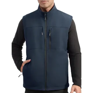 FREE SOLDIER Herren Winterweste Warme Freizeit-Fleeceweste Winddichte Reversible Ärmellose Softshell Weste für Arbeit und Wanderungen (Blau,L)