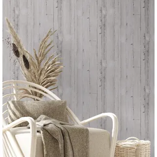 A.S. Création Tapete Holzoptik Grau Tapete Landhausstil mit Holz 385022 - Tapete Vintage Schlafzimmer - 10,05 x 0,53m - Made in Germany