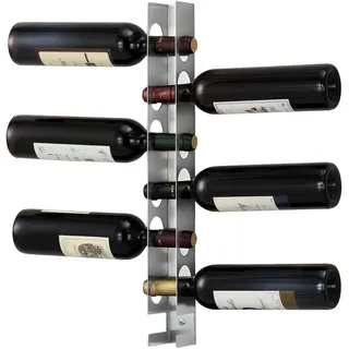 [en.casa] Weinregal Pfalz , Silberfarben , Metall , 5x55x7 cm , Weinregale