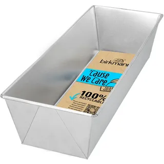 Birkmann,  ́Cause we care, Kastenkuchenform, 30 cm, Backform aus nachhaltigem Weißblech, gefaltet, PFOA- und PFOS-frei, 889071