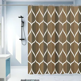 Bishilin Duschvorhang Schmal 80x200CM Braun, Badevorhang Motiv Tropfen Shower Curtains Duschvorhang Anti Schimmel Wasserdicht für Badewanne