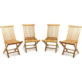 VCM Gartenstuhl 4er Gartenstuhl Hochlehner Klappstuhl 40 x 46 x 40 cm braun