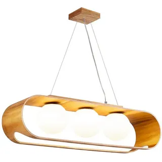 Elstead Lighting Hängeleuchte , Teakfarben , Glas, Metall, Holz , Teakholz , furniert , 52.9x20 cm , RoHS, Ce , höhenverstellbar , Lampen & Leuchten, Leuchtenserien