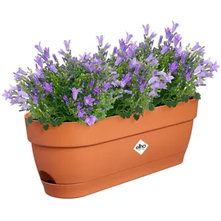 elho Vibia Campana Balkonkasten 50 mit Wasserreservoir - Blumentopf Balkon - 100% recyceltes Plastik - Ø 49.0 x H 17.0 cm - Braun/Terra