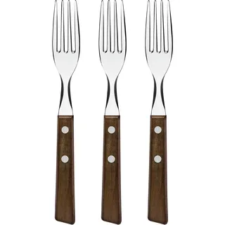 Tramontina Steakgabel Set 3 St. Edelstahl/Holz Braun