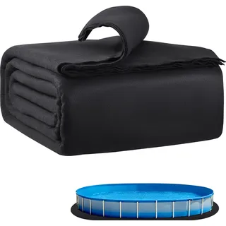 SucceBuy Poolunterlage Bodenplane Bodenschutzplane Poolmatte für Aufstellpools 3,6x7,3m - Schwarz
