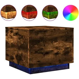 vidaXL Couchtisch mit LED-Leuchten Räuchereiche 50x50x40 cm - Braun