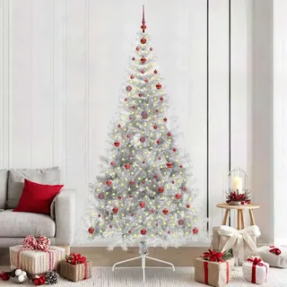 Eleganten-Stil Künstlicher vorbeleuchteter Weihnachtsbaum Silber 240 cm PET DE3333159 - Silber