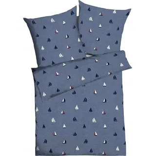 KAEPPEL Bettwäsche Sailing Boats marine 155x220 cm + 80x80 cm