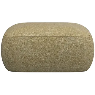 FLEXLUX Pouf »Torino, rund, bodennah, Sitzhocker, Polsterhocker«, Modernes, organisches Hocker-Design, Kaltschaum, Wellenunterfederung, gelb