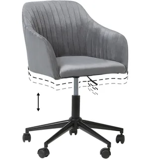 Beliani Arbeitshocker Samtstoff Grau