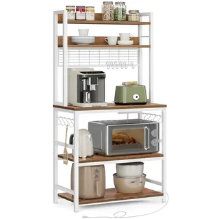 VASAGLE Küchenregal 40 x 80 x 170 cm Weiß