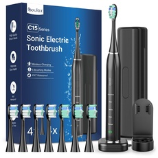 Bild von Sonic Elektrische Zahnbürste Schallzahnbürste für Erwachsene - COULAX Zahnbürsten Elektrisch Schallzahnbürste, Electric Toothbrush Mit 8 kopf, 5 modi, Timer, Geschenk für sie/ihn