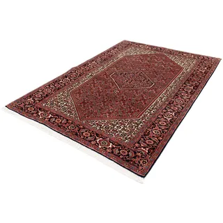 morgenland Orientteppich »Perser - Bidjar - 198 x 136 cm - dunkelrot«, rechteckig, 15 mm Höhe, Wohnzimmer, Handgeknüpft, Einzelstück mit Zertifikat, rot