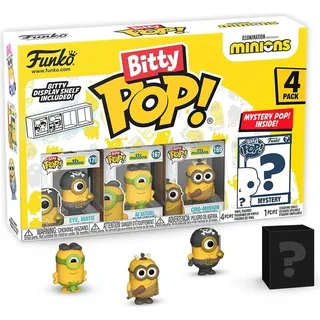 Funko Bitty Pop! Minions Eye Matie 4PK - Eye, Matie, Cro-Minion, Au Naturel und eine Überraschungs-Mini-Figur - 0.9 Inch (2.2 cm) - Minions 2 Sammlerstück - Geschenkidee Party-Tüten-Strumpf