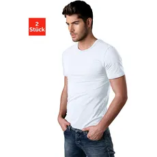 H.I.S T-Shirt, (2er-Pack), mit Rundhalsausschnitt perfekt als Unterziehshirt, weiß